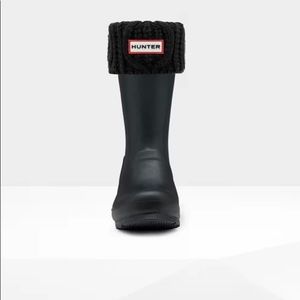 Hunter Black Cable Cuff Short Boot Socks